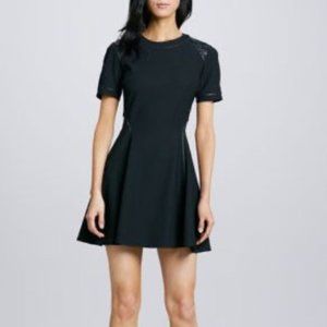 Elizabeth and James Leonie Cutout Dress with Patent Leather and Mesh Trim Size 8